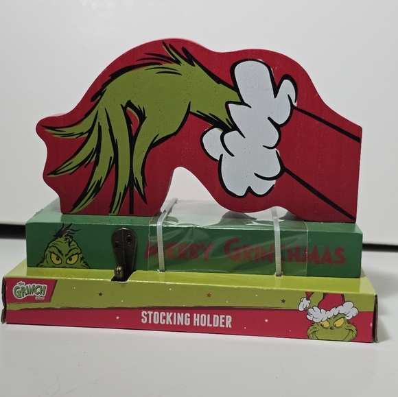 The grinch dr. Seuss stocking Hook holder Grinch Hand new. - Picture 1 of 3